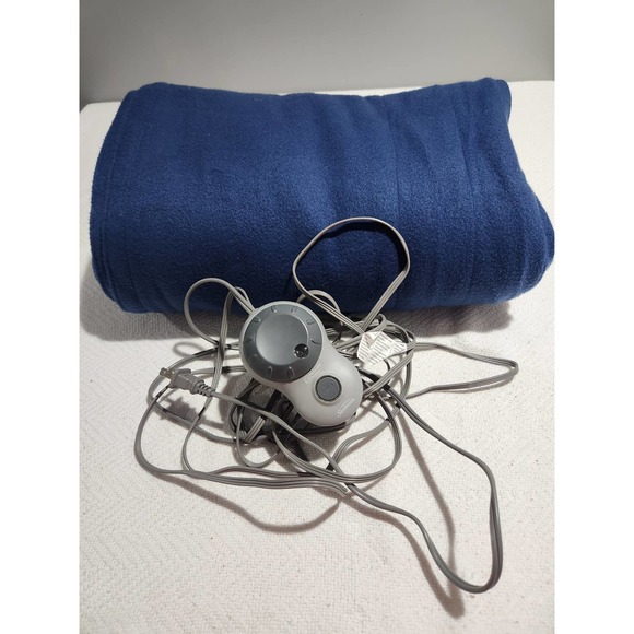 Sunbeam Bedding Sunbeam Heated Blanket Full Size Blue Fleece Working Poshmark